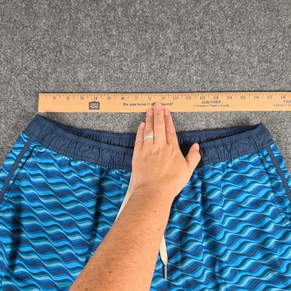 Fair Harbor Swim Trunks Mens XXL Blue Wave‎ Print Compression Lined
